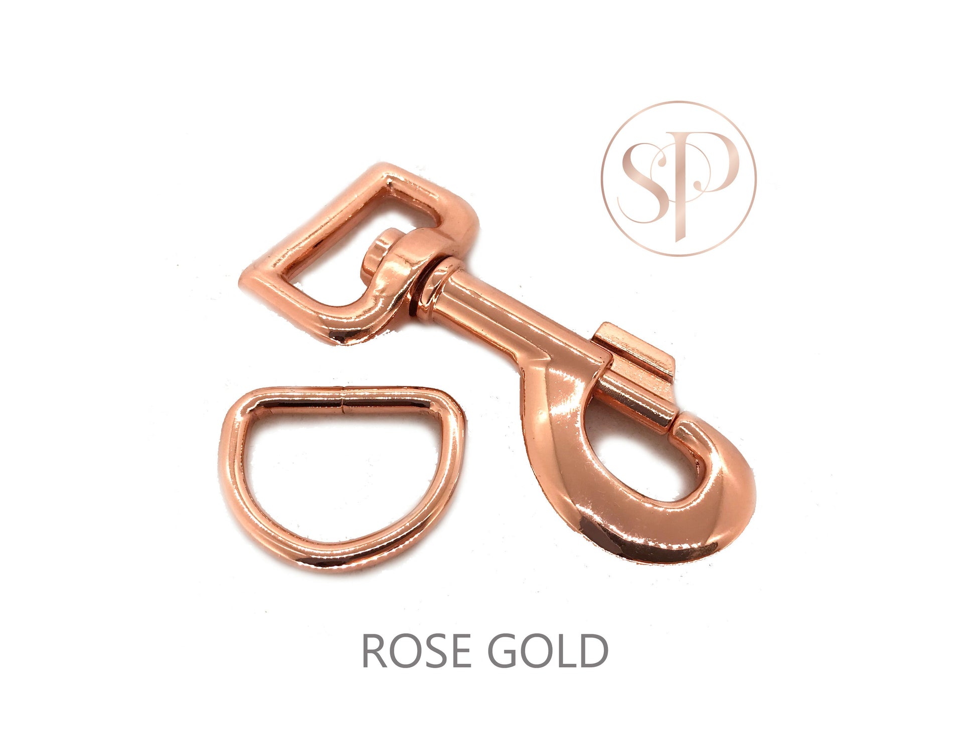 Rose Gold lead clasp and d-ring