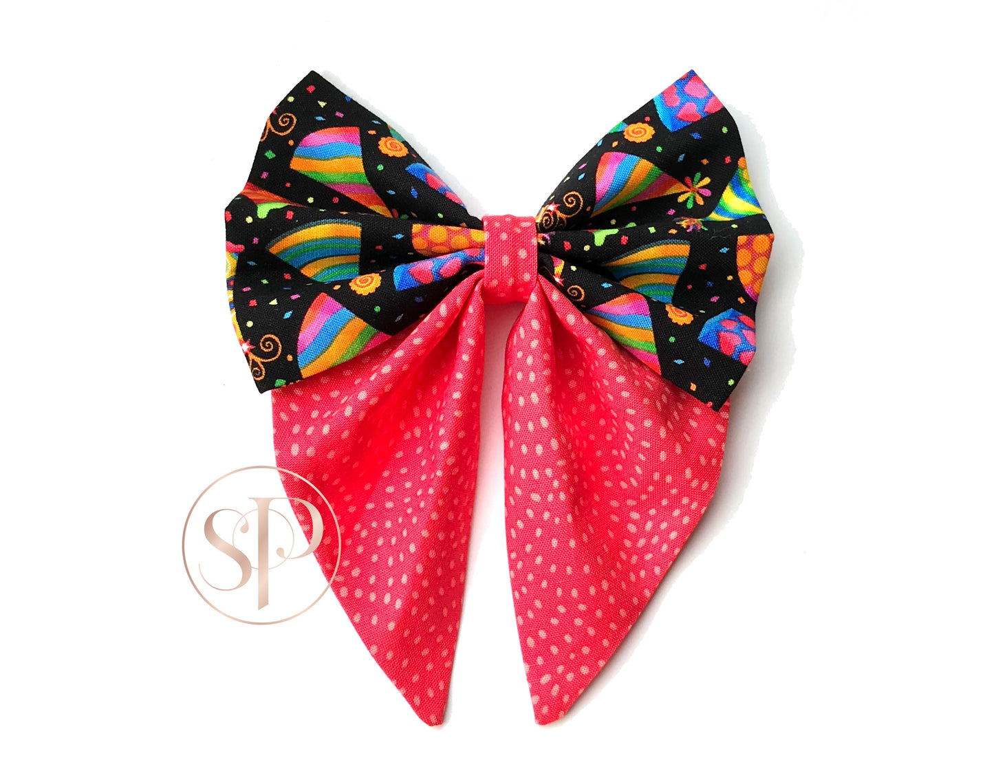 Strawberry Pippin & Party Hats Dog Sailor Bow
