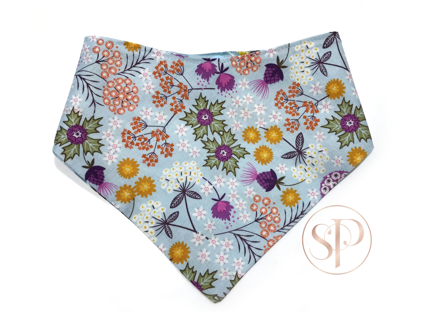 Puffin Awesome Water & Florals Reversible Dog Bandana
