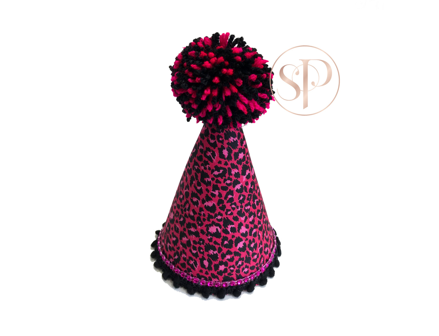 Pink Leopard Print Party Hat