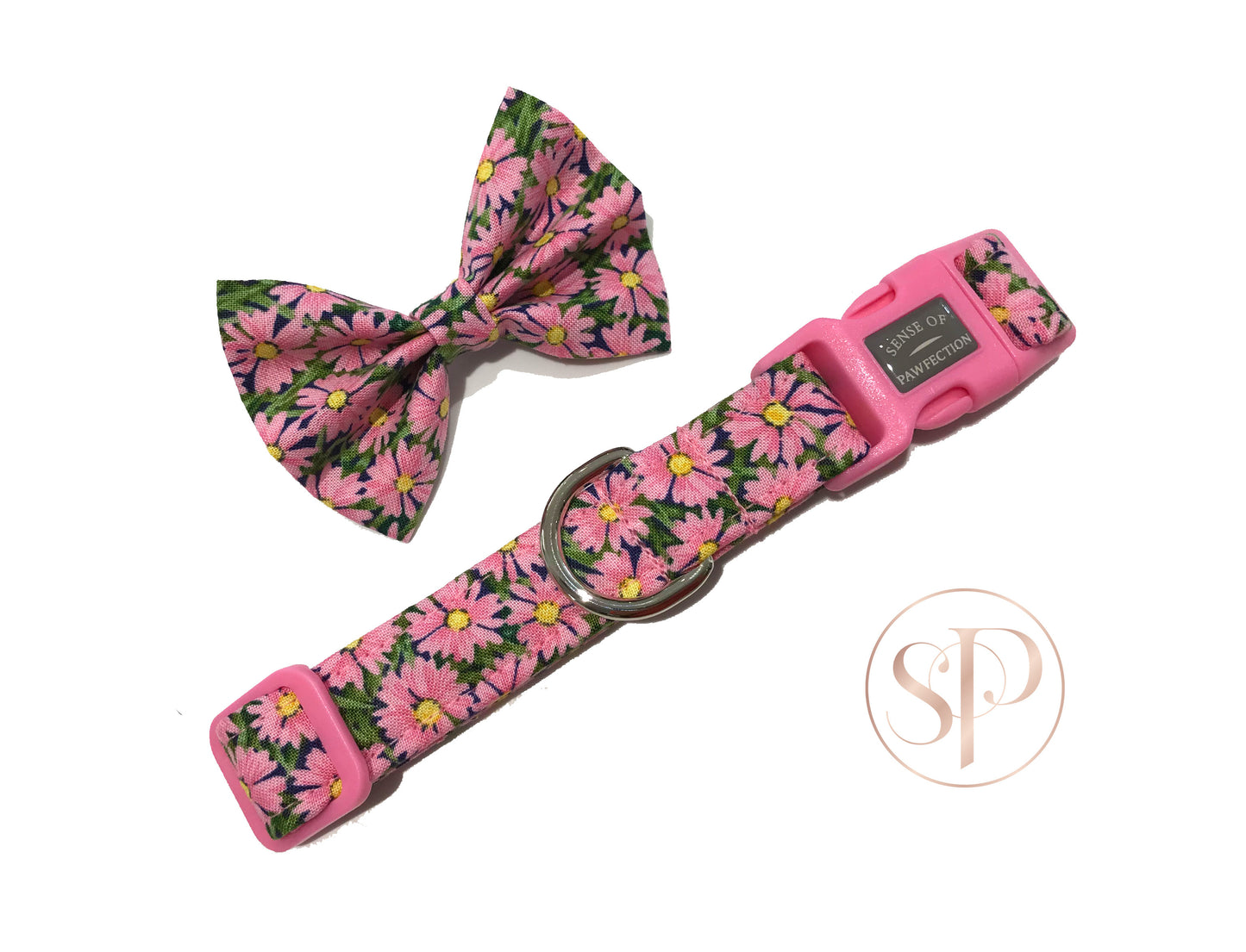 Daisies in Pink Dog Bow