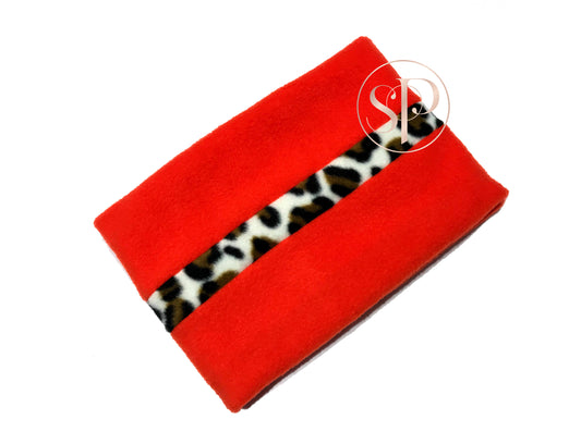 Red & Leopard Print Fleece Snood