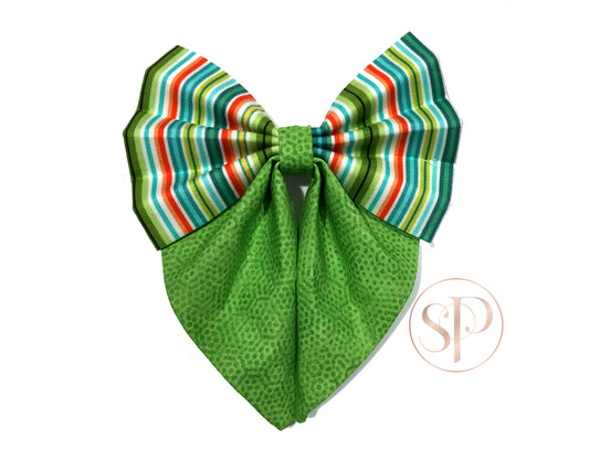 All Decked Up Stripes & Pear Freckles Sailor Bow