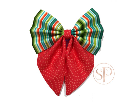 All Decked Up Stripes & Strawberry Pippin Sailor Bow