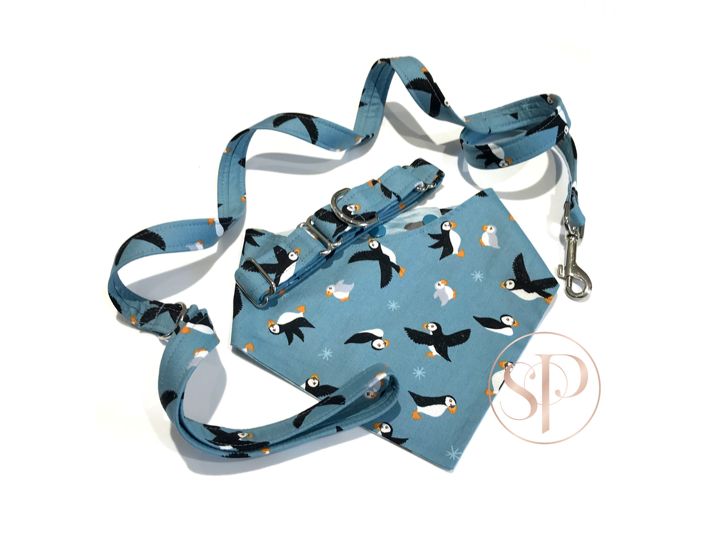 Puffin Awesome Martingale Dog Collar