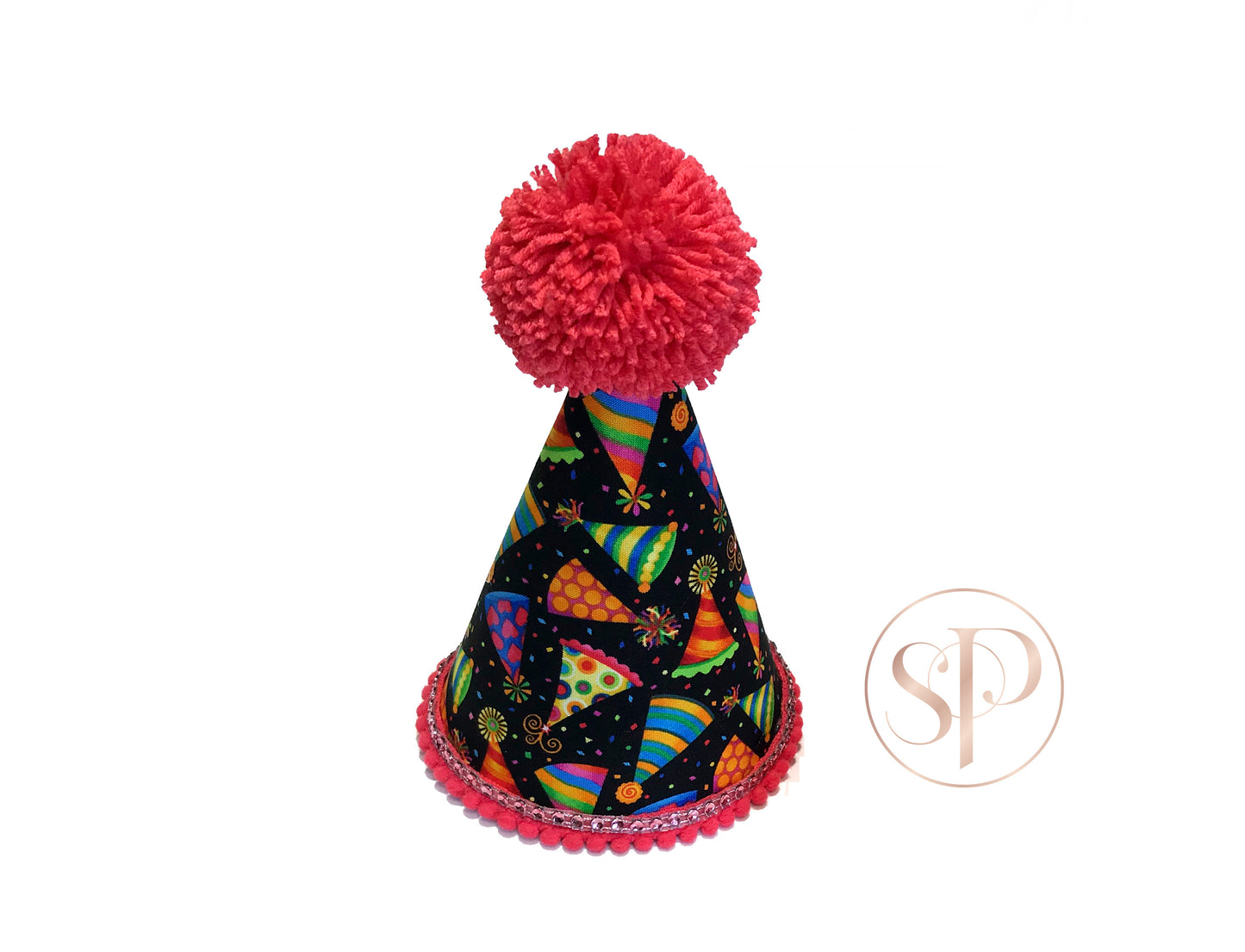 Strawberry Black Party Hat