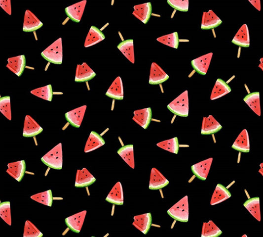 Michael Miller - Picnic By The Lake - DC9839 Black - Watermelon Lollies Fabric