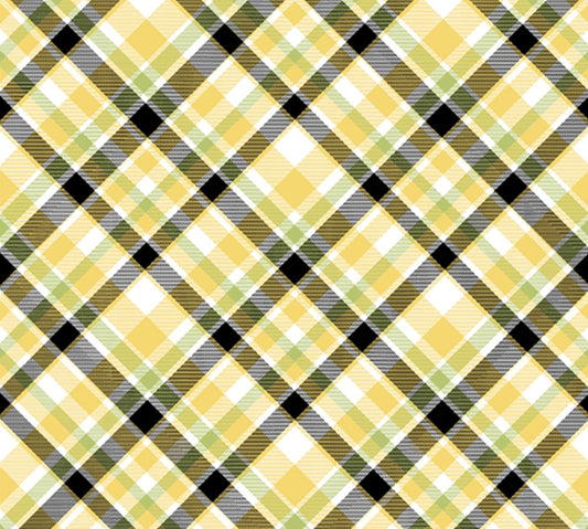 Henry Glass - Bee You! - 101-49 - Yellow and Black Plaid Fabric