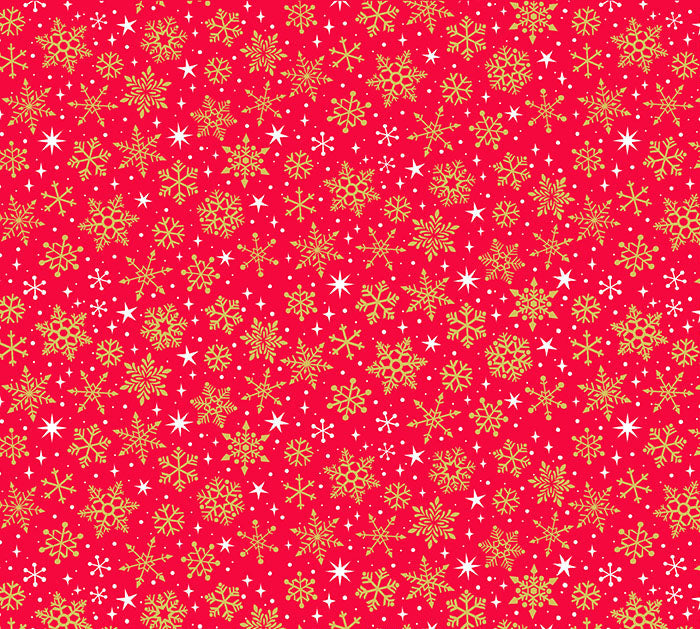 Makower - Christmas Essentials- 2364/R10 Red Snowflake Fabric