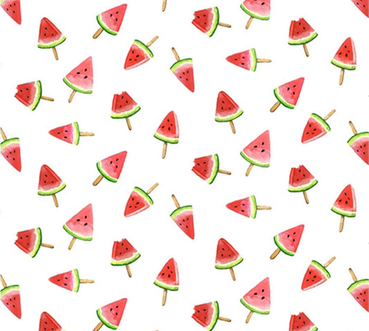 Michael Miller - Picnic By The Lake - DC9839 White - Watermelon Lollies Fabric