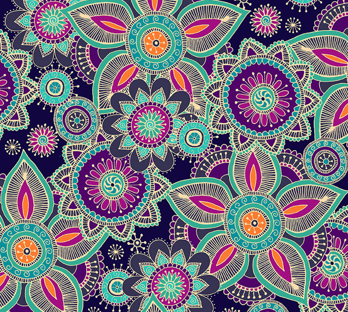 Makower - Henna - 2390-L - Lilac Fabric
