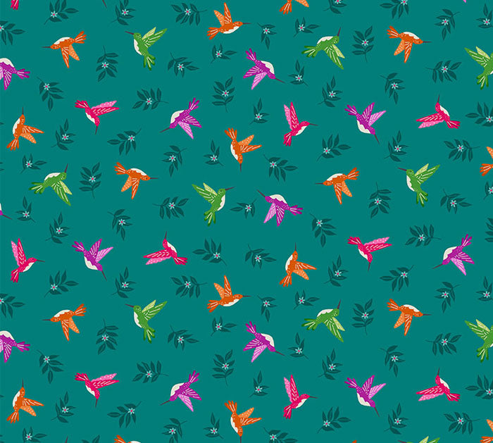 Makower - Jewel Tones - 2426/T - Hummingbird Fabric