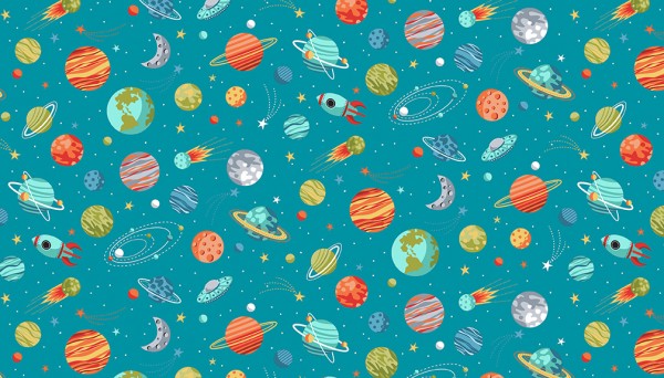 Makower - Outer Space - 2270/B Planets Fabric