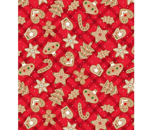 Michael Miller - Vintage Holidays - CM9634 - Red Festive Fabric