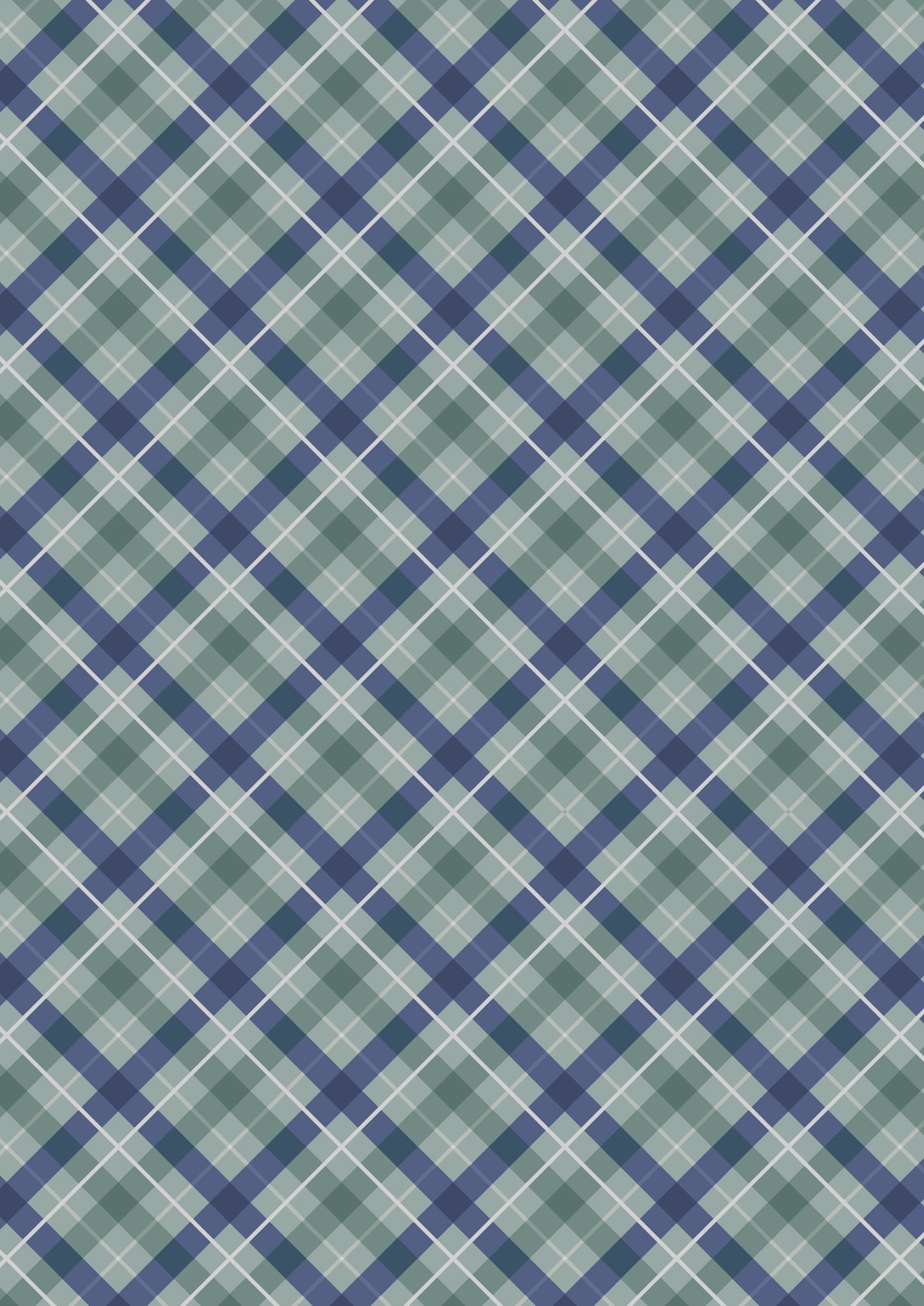Lewis & Irene - Iona - A480.2 - Blue Check with Silver Metallic Fabric