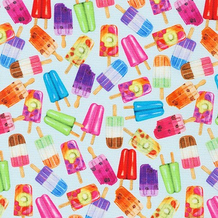 Robert Kaufman - Sweet Tooth - 19828-77 Popsicles Blueberry Fabric