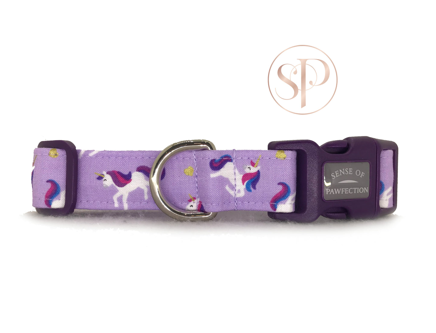 Lilac Unicorns Dog Collar