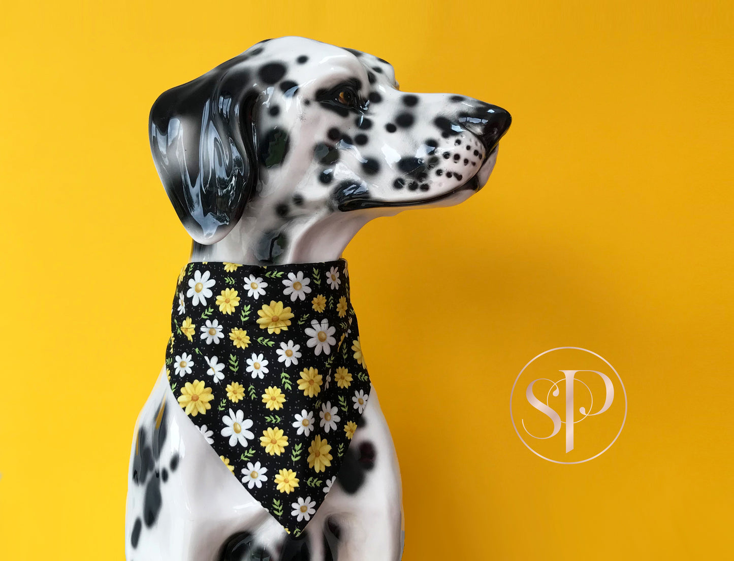 Sweet As Can Bee Plaid & Floral Reversible Dog Bandanas
