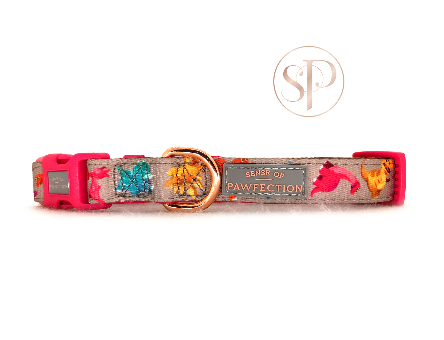 A super cute and colourful Dinosaur dog collar from the Dogasaurs Collection.