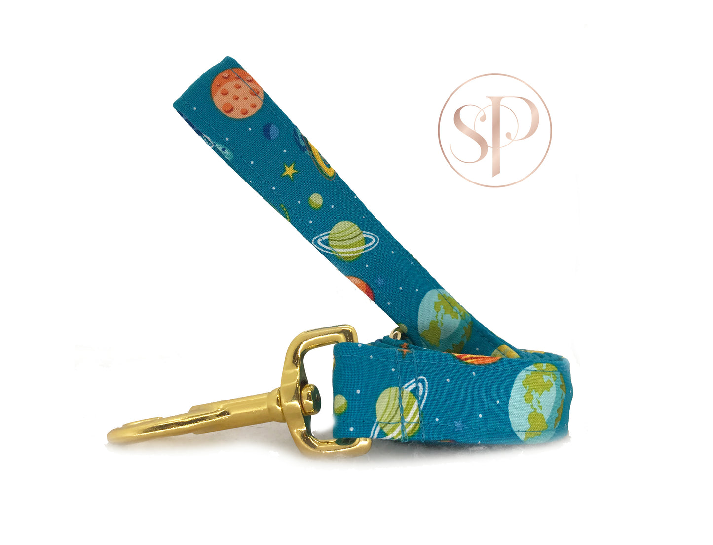 Cosmic Cooper Dog Lead with gold hardware