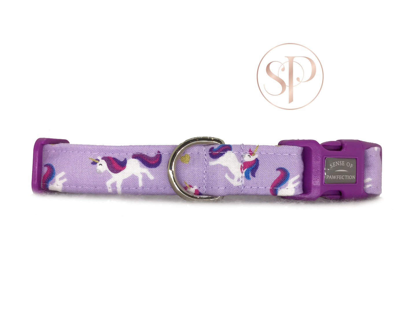 Lilac Unicorns Dog Collar