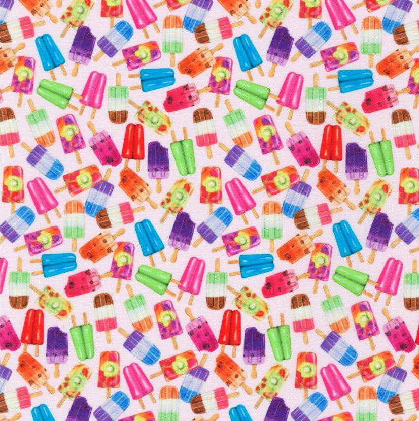 Robert Kaufman - Sweet Tooth - 19828-98 Popsicles Strawberry Fabric