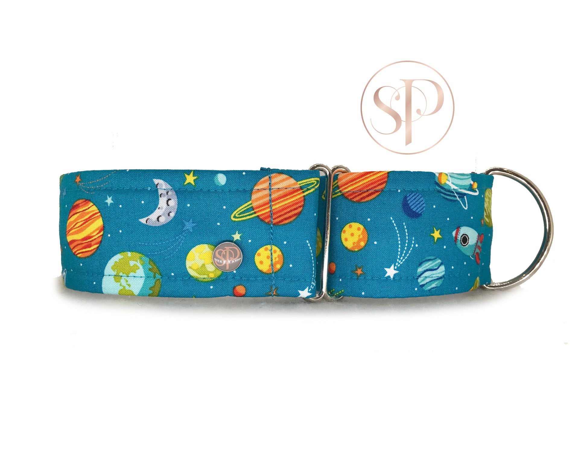 Cosmic Cooper Martingale Dog Collar with silver hardware