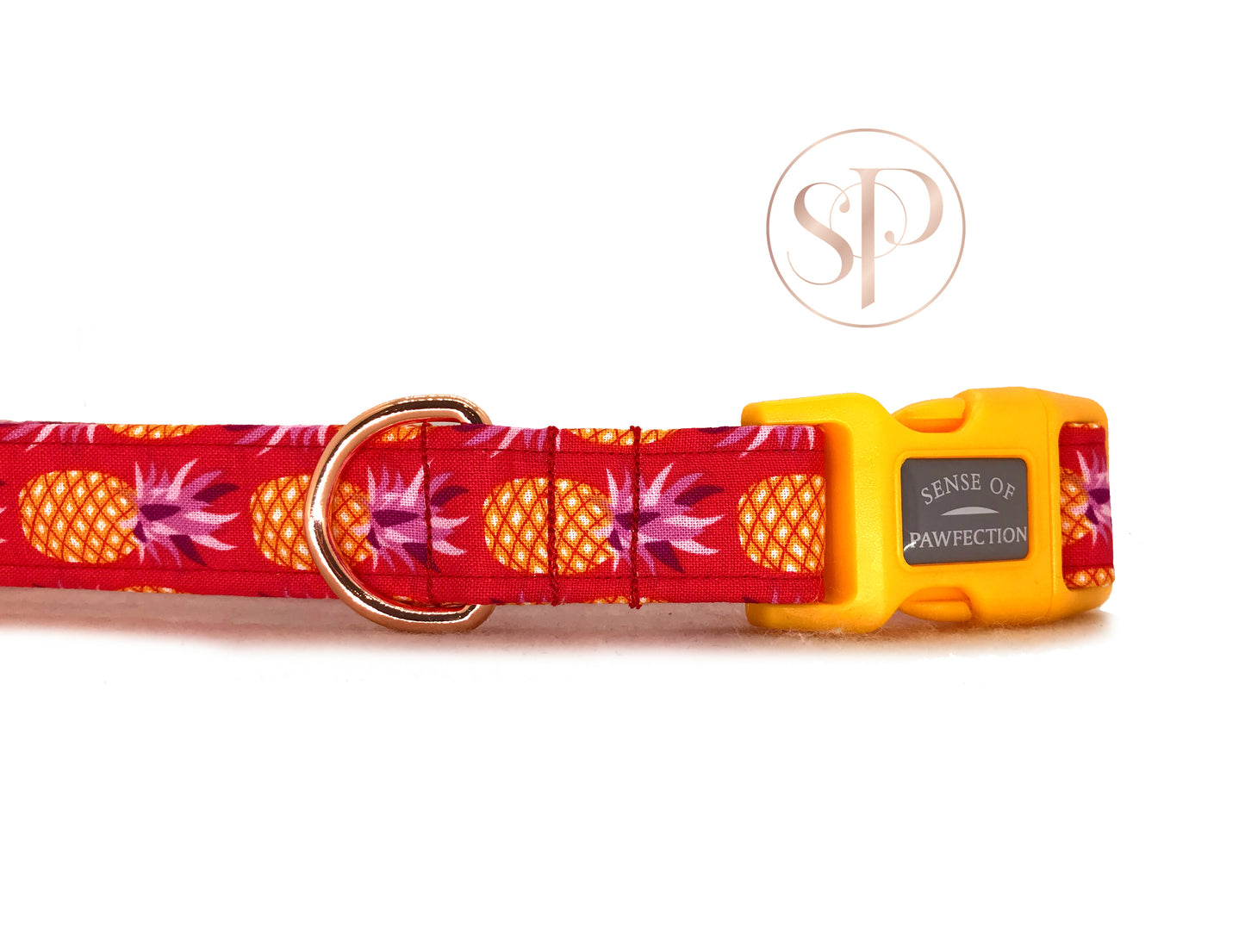 Pineapples in Red Dog Collar
