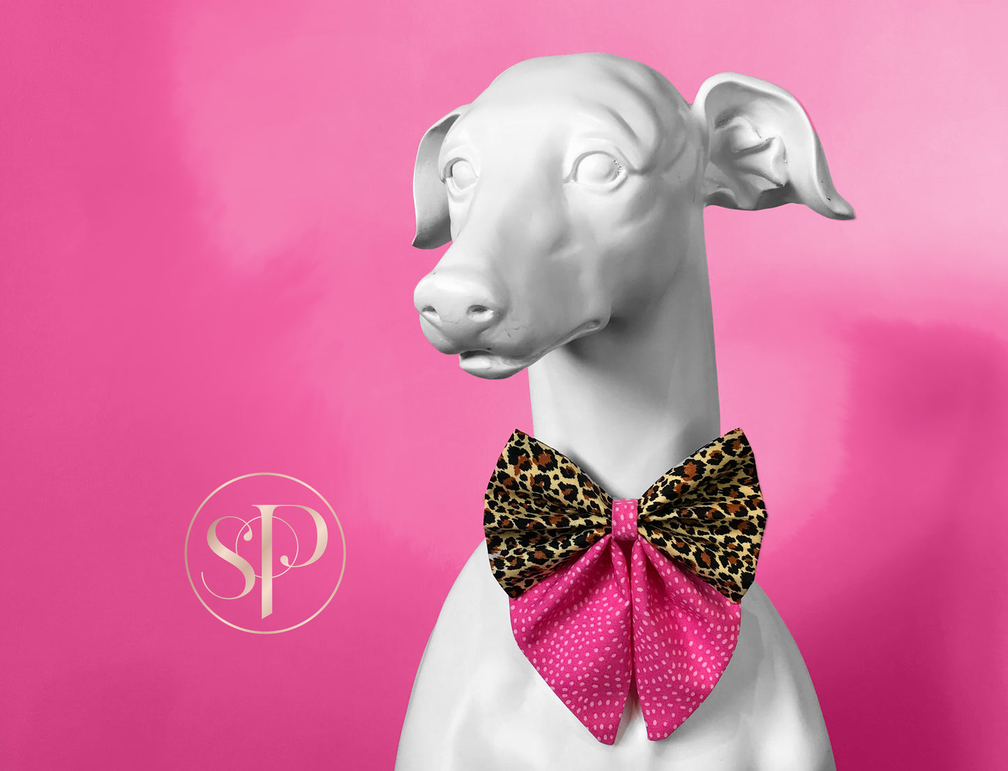 Leopard Print & Bubblegum Pippin Dog Sailor Bow