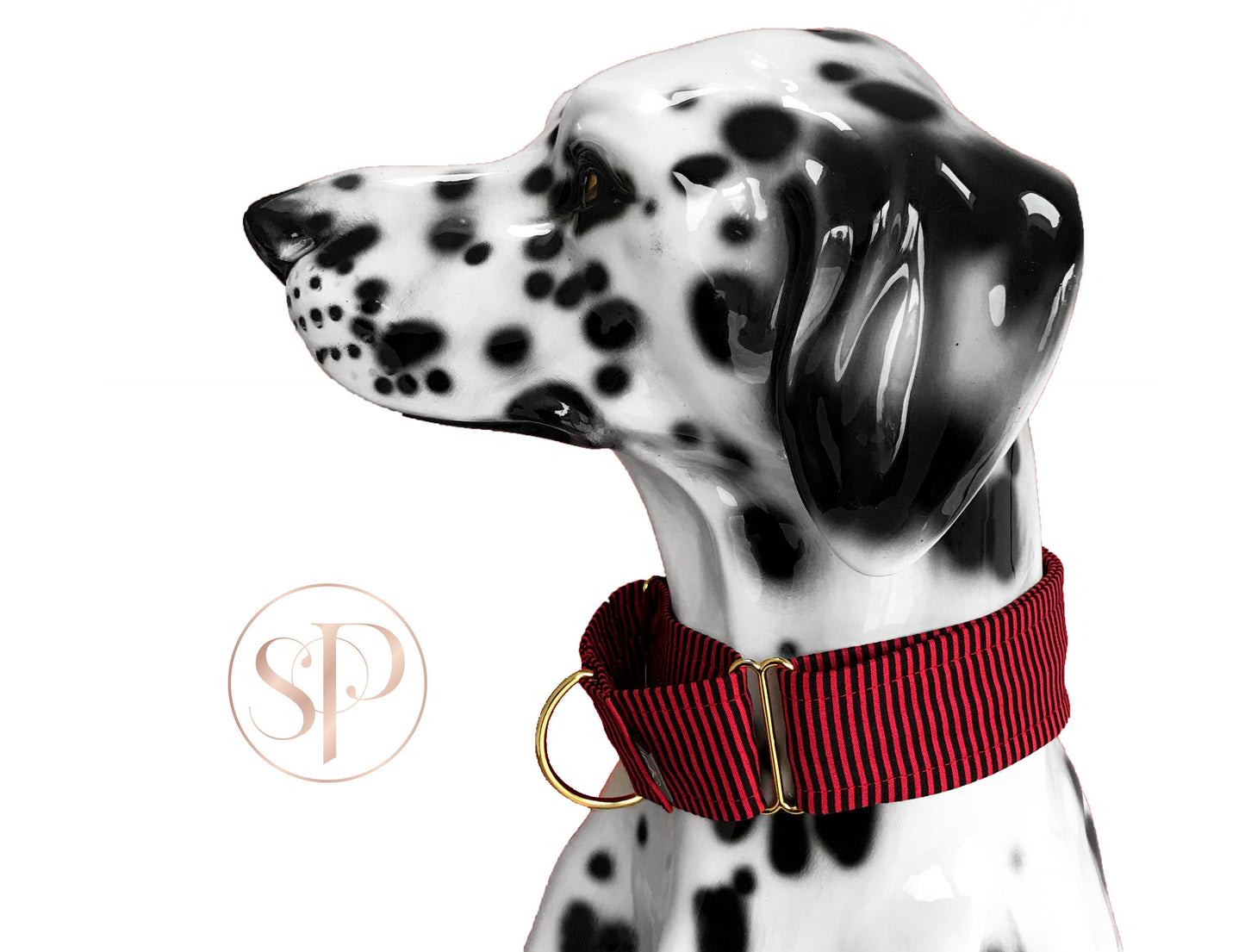 A Pirates Life For Me Martingale Dog Collar in Red Stripes
