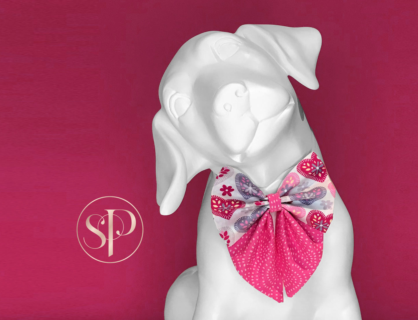 Hettie Hearts White & Bubblegum Pippin Sailor Bow
