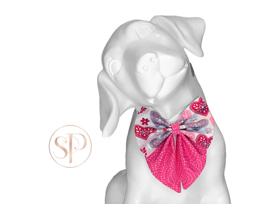 Hettie Hearts White & Bubblegum Pippin Sailor Bow