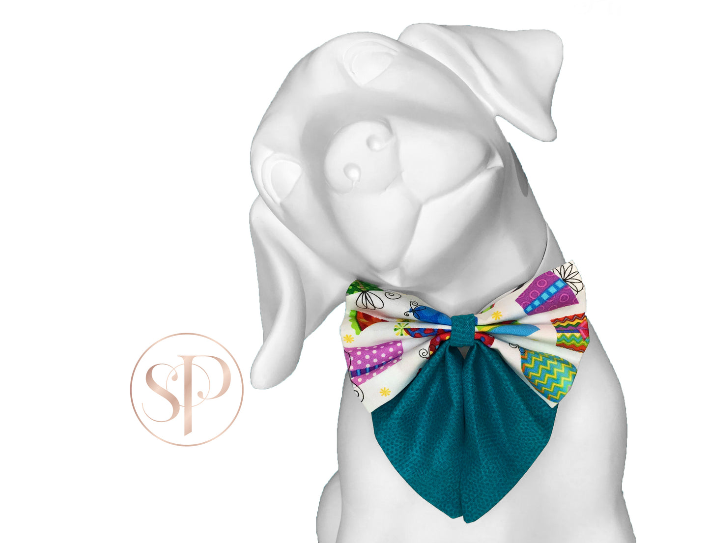 White Party Time Dog Sailor Bow