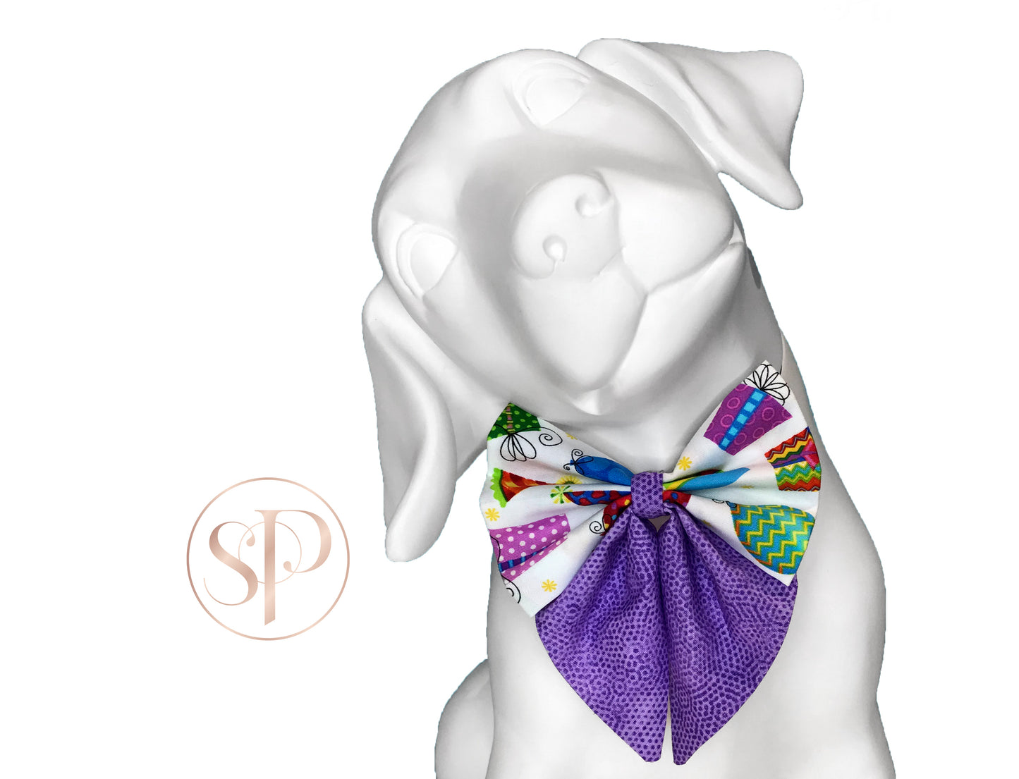 White Party Time Dog Sailor Bow