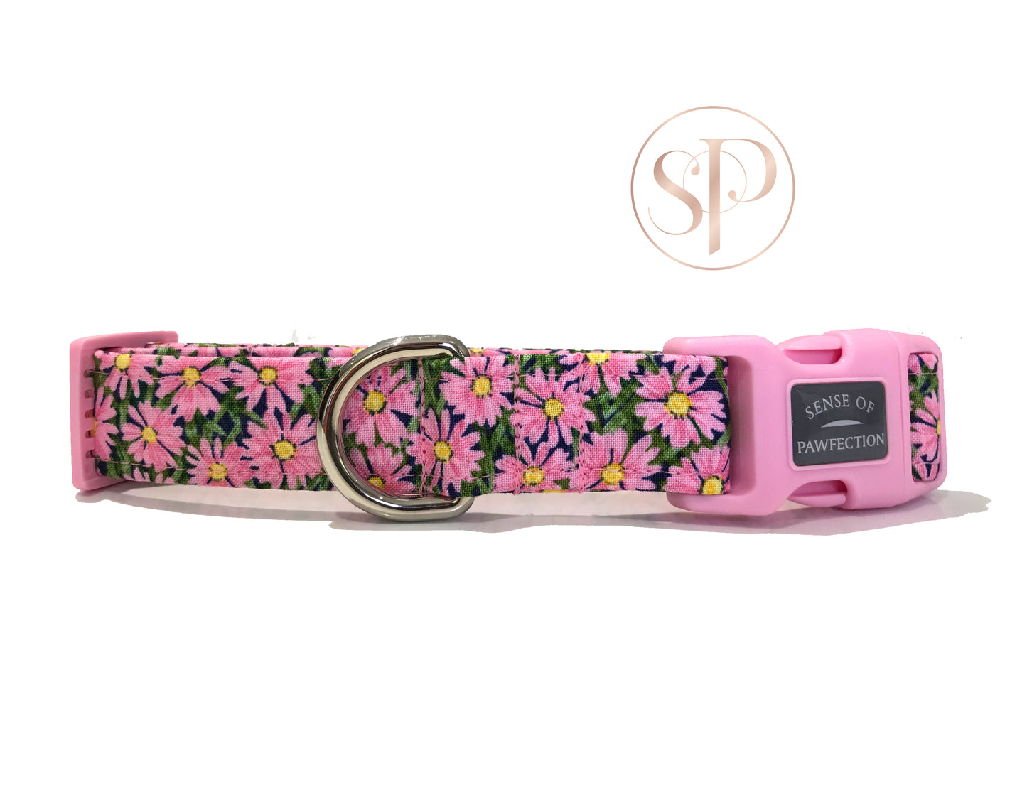 Daisies in Pink Dog Collar